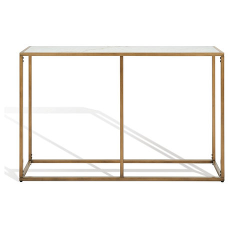Safavieh Couture Brynna Marble Console Table White/Bronze