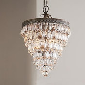 Clarissa Crystal Drop Small Round Chandelier, Small (13" Diameter)