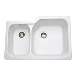 Rohl 6339-00 Rohl Allia Fireclay 2 Bowl Undermount Kitchen Sink - Kitchen Sinks