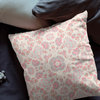 20" X 20" Pink And White Broadcloth Floral Throw Pillow