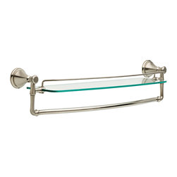 Delta Cassidy 24&Prime; Glass Shelf with Bar - Bathroom Shelves
