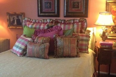 Large elegant bedroom photo in Dallas