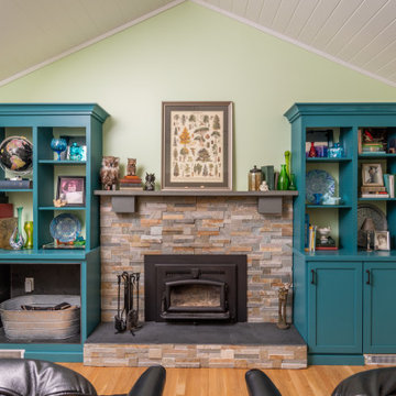 Dunstable Colorful Kitchen and Living Room