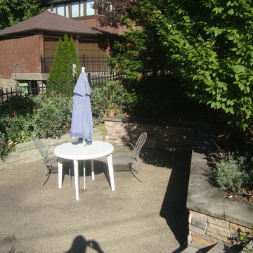 Pittsburgh - Squirrel Hill - Sunken Patio and Gardens, Fence, Steps , Walls