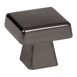 1 1/6" Sq Knob Blackrock Gunmetal BP55271GM - Cabinet And Drawer Knobs