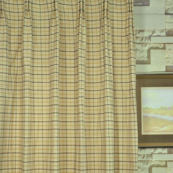 Paroo Cotton Blend Small Plaid Versatile Pleat Curtains & Drapes Heading Style - Curtains