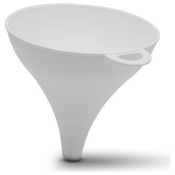 Plastic Funnel for Liquid Transfer, Dishwasher Safe, White, Large, 1-Pack