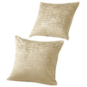 Serenta Jacquard Chenille Big Zipper 2 Piece Lumbar Pillow Set, Taupe / Sage, 14 inch x 20 inch, Beige