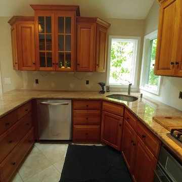 Natural Kitchen to Medium Walnut (Before)