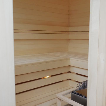 Voici un projet que nous avons fait il ya quelques années .. sauna et barbecue