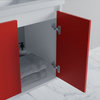 Dello 48" Double Bathroom Vanity Set With Rectangle Legs, Red