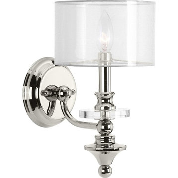 Marche' Collection 1-Light Wall Sconce, Polished Nickel