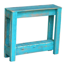 Rustic Accent Table, Turquoise