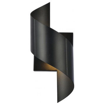 Elegant Lighting LDOD4034 Raine 13" Tall LED Outdoor Wall Sconce - Black