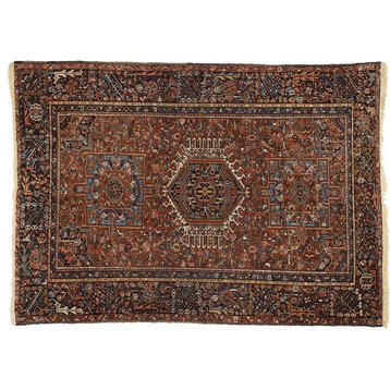 Antique Persian Heriz Rug, 04'07 x 06'06