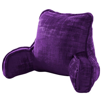 Textured Velvet DIY Bed Rest Cover and Inserts, Imperial Purple, 20"x18"x17"