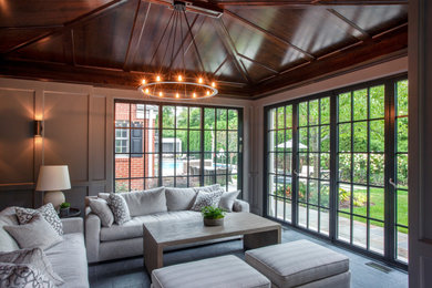 Transitional sunroom photo in Chicago with a standard ceiling