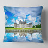 Chateau De Chambord Castle in Blue Landscape Wall Throw Pillow, 16"x16"