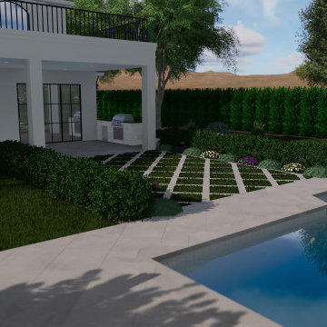 Neutral Estate Pool, Pavillion, Fireplace, Spa, Pickleball, and Garden