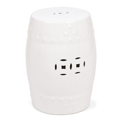 Shanghai White Porcelain Garden Stool by Torre & Tagus - Accent And Garden Stools