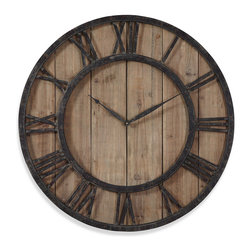 Uttermost Powell 30"Dia. Wall Clock in Rustic Dark Bronze/Gold Highlights - Products
