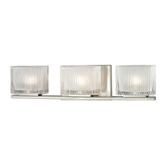 Chiseled Glass 3-Light Bath, Brushed Nickel