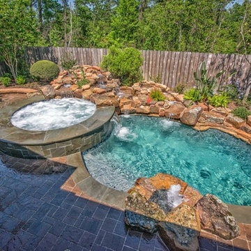 Suburban Courtyard Pool and Spa
