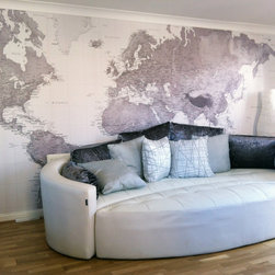 Black and White World Map Wallpaper - Wallpaper