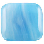 Glass Storm Studios - Blue Skies Handmade Knob - Knobs measure approximately 1.25" square and pulls measure approximately .75" x 4.25" with a 3" center to center. Hardware has a brushed nickel finish and uses a standard 8-32 screw.