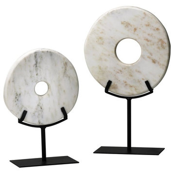 White Disk on Stand, Large