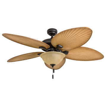 Honeywell Palm Valley Outdoor Ceiling Fan, 52", Bronze, Bowl Light