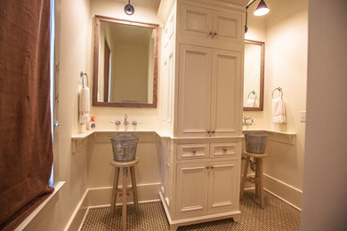 Custom Cabinets with creative lavatories