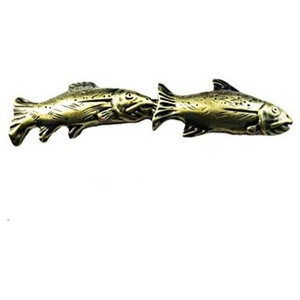 4 Piece Set Rainbow Trout Drawer Cabinet Door Pulls Rustic