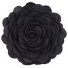 Eva's Flower Garden Decorative Throw Pillow, 13" Round, Black