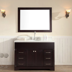 49 inch Contemporary Single Sink Bathroom Vanity Set in Espresso Finish - Bathroom Vanities And Sink Consoles