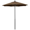 7.5'  Black Push Lift Fiberglass Umbrella, Sunbrella, Cocoa