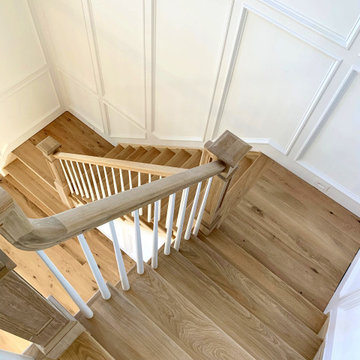 HUNTINGTON:  8" & 4" CHARACTER GRADE HERITAGE WHITE OAK INSTALLED & FINISHED