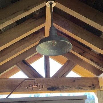 Large Galvanized Barn Light Shade on Pipe