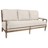 Moti Upholstery Wyndham 75" Solid Wood Sofa Upholstered in Linen Fabric, Ivory