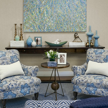 Westport | Traditional Blue Themed | Living Room Design