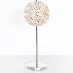 Worlds Away Venus Natural Table Lamp, Nickel - Table Lamps
