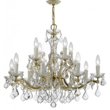 Maria Theresa 12 Light Spectra Crystal Gold Chandelier