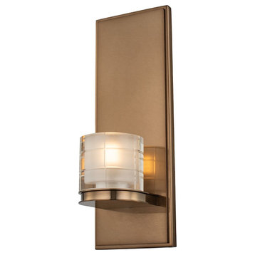 Kalco Lighting Library 1 Light Wall Sconce, Library Brass