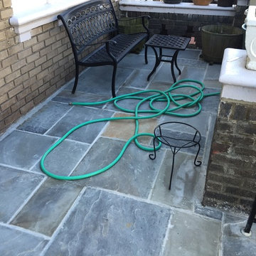 Flagstone Walkway in Washington DC with Rails, 16th St Heights NW
