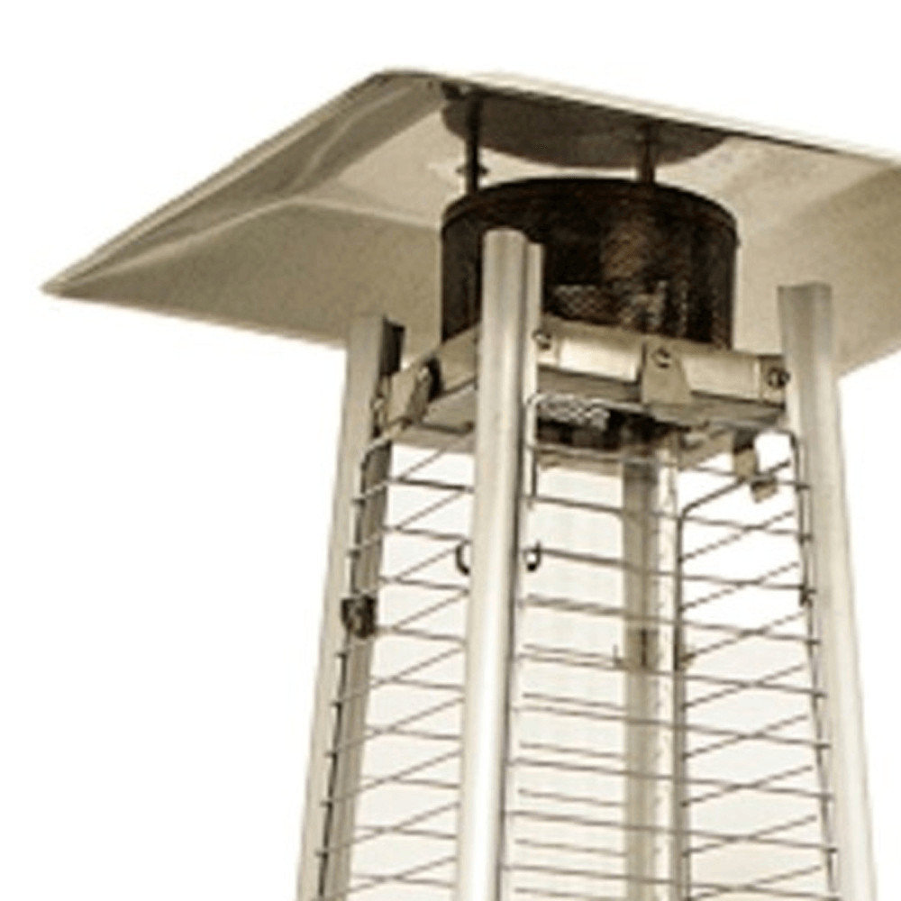 41000 BTU Silver Steel Propane Triangular Pyramid Standing Patio Heater ...