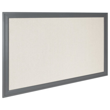 Bosc Framed Linen Fabric Pinboard, Gray 27.5x43.5