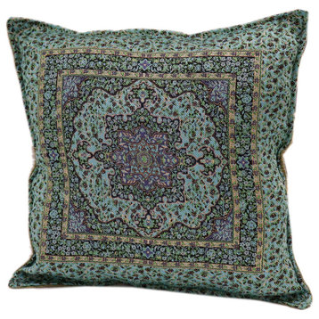 Moroccan Sultan Decorative Throw Pillow, Green/Gold