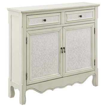 Linon Clancy Wood Console with Storage in Cream