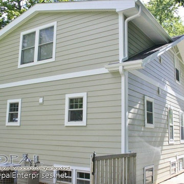 Andersen Double-Hung Windows, Monterey Taupe James Hardie Siding, Alside Gutters