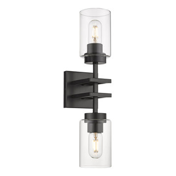 Tribeca 2-Light Wall Sconce With Matte Black Shade